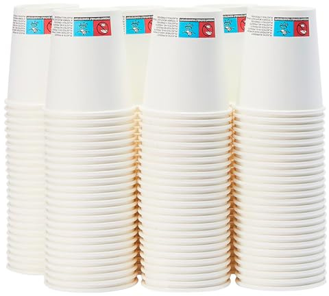 Adri Vasos de Café Desechables 500 Blancos, 200 ml, para Bebidas Frías y Calientes 6,5 oz (500, Blanco, 200 ml)