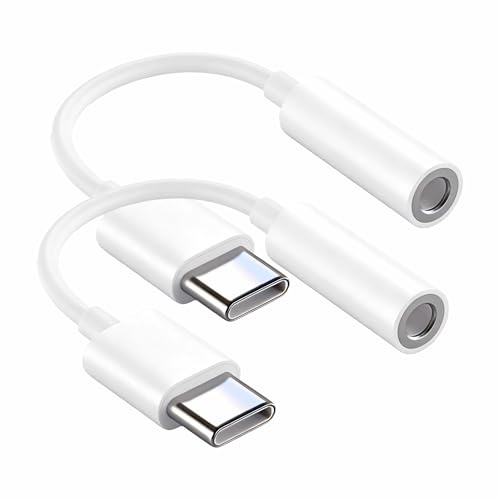 2 unidades USB C a jack 3,5 mm, adaptador de audio AUX USB C a conector jack para auriculares para iPhone 15/16 Pro/Pro Max, para Galaxy S24/S23/S22, para Huawei, Xiaomi, para Redmi, Google Pixel