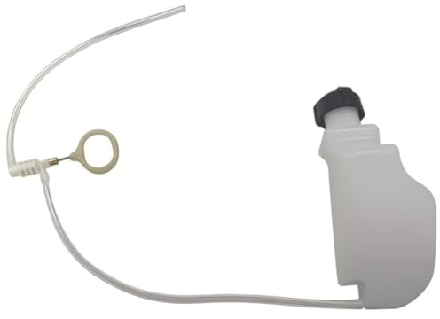 Lecreatekit Bouteille d'huile pour tronçonneuse électrique, 36 V, réservoir de lubrification automatique avec ajustement pour scie à une main, plastique robuste, blanc, 146 mm