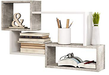 Selsey Mensola pensile, Grigio, 54.0 x 87.0 x 18.0 cm