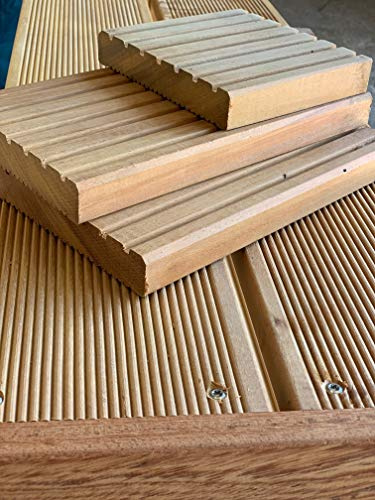 Terrassenbeläge Terrassendielen Hartholz Garapa Terrassenbelag Diele Holzdiele Massivholz (Sichtseite: grob, 200cm)