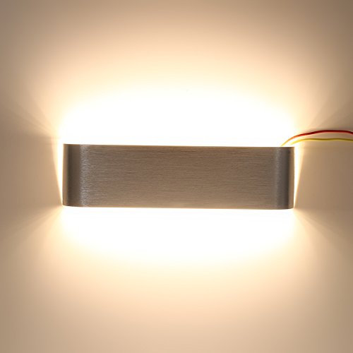 Ymiko Applique murale LED moderne luminaire lampes haut et bas intérieur plâtre appliques murales pour chambre couloir escaliers salle de bain décor(12W 30CM-blanc chaud)