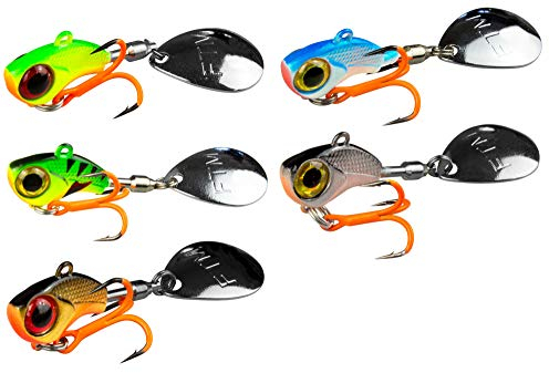 5 Seika Pro Bleikopfspinner 5g Musashi Big Eye - Kunstköder Set zum Barschangeln & Rapfenangeln, Spinnköder zum Raubfischangeln, Jig Spinner