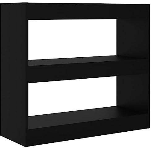 vidaXL Bücherregal Raumteiler Standregal Aktenregal Wandregal Regal Raumtrenner Aufbewahrung Büroregal Dekoregal Schwarz 80x30x72cm