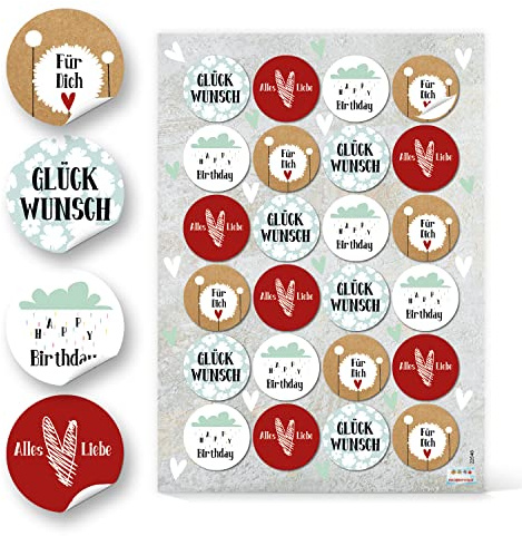 Logbuch-Verlag Dekorative Aufkleber 4 cm – Ganzjahres-Dekoration | Liebe Familie Freundin liebevolle Idee Ganzjahr einsetzbar