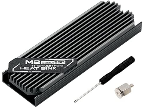 PRIZOM Kühlkörper, ultradünn, M.2 SSD M2 2280, Halbleiter-Festplatte, Kühlung, Thermokissen, Silikon, HEAT_SINK, Chassismontage, 00317411A2, 73 x 24.4 x 9.6 mm