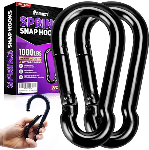 PAMAZY 2Pcs 5.5In Spring Snap Hooks 1000LBS Capacity, Utility Hook Clip, Heavy Duty Rope Connector, Quick Link Snap Hooks for Indoor & Outdoor, Hanging, Camping, Fishing