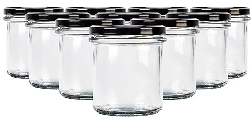 SUPERBUTELKI.PL bocaux avec couvercles en métal - set 10 pièces 350 ml - bocaux à vis pour épices, confitures, conserves et miel