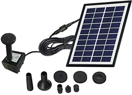 Happyyami Garden Solar Water Features Floating Fountain Solar-Powered Pump Water Fountain for Outdoor Landscape Fish