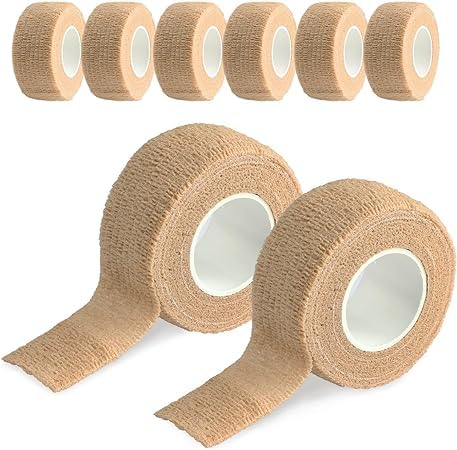 6 Selbstklebender Verband 2,5cm x 4,5m,Elastische Binde,Fixierbinde Haftbandage Selbstklebend,Vliesstoff Selbsthaftende Bandage,für Stretch Sportler, Handgelenk, Knöchel,Pet Grooming