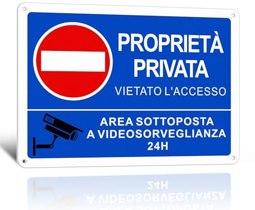 TAKULA Cartello Proprietà Privata - Cartello Vietato l'accesso Proprietà Privata,25 * 18CM Cartelli Proprieta Privata Resistente ai Raggi UV, Alla Ruggine e All'acqua