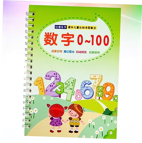 TEHAUX Multi-stil Schreibübung Buch Grünes Calligraphy Übungsheft Für Zahlen Für Vorschulkinder Langlebiges Material Fördert Kreative Schreibfähigkeiten