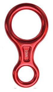 BEALIFE Descensor de Equipo de Escalada, práctico Accesorio Resistente y Seguro, Herramientas de Descenso, Dispositivo de Seguridad Simple en Forma de 8, Equipo de Escalada en Roca, Rojo
