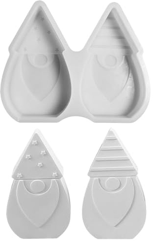 Silikonformen Gießformen Weihnachten, Silikonform Weihnachten, Wichtel Silikonform Gipsformen zum Gießen, DIY Gießformen Silikon Gießform Weihnachtsman, Epoxidharz (Doppelzwerg)