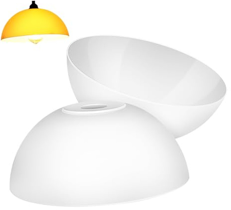 White Plastic Lamp Shade 2pcs with 42mm Center Hole for Ceiling Lamps | Minimalist Contemporary Design, Lightweight Replacement Cover, for Wall Lamps and Ceiling Light, Decorative Indoor Use