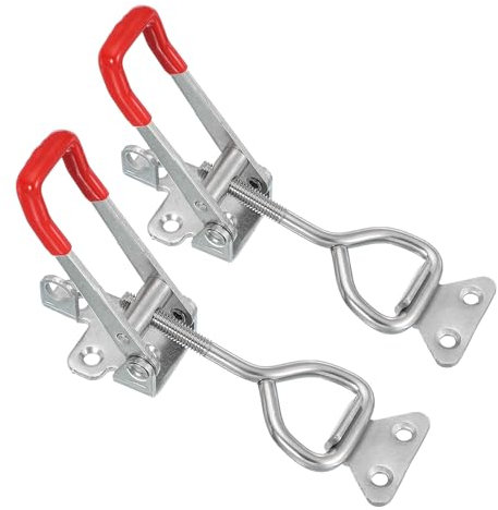 PATIKIL Gancio A Scatto A Pressione Stile 4003, 2 Pezzi Ganci A Pressione Regolabili In Acciaio Inox Gancio A Scatto A Sgancio Rapido Per Fumatori Con Foro Di Blocco Portata 661Lbs,Argento