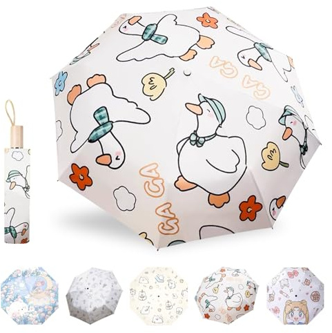MPXEAVG paraply, paraply, fickparaply, mini-fickparaply, paraply fickparaply, solskydd, för män och kvinnor, röd, 98 cm