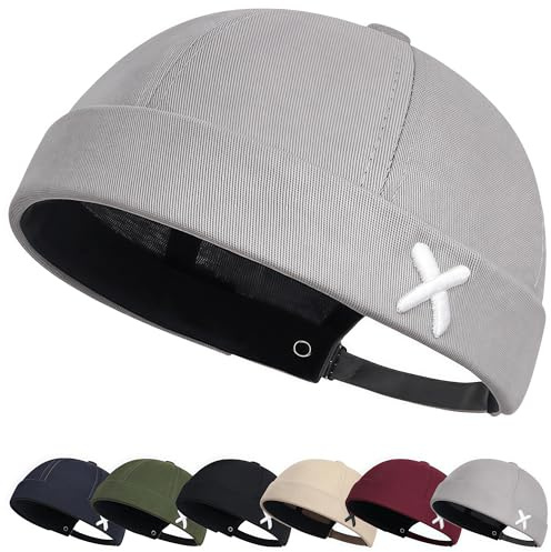 Retro Cotone Docker Hat Cappello Senza Visiera Berretto da Portuale Uomo Donna Berretto Cotone Cappellino da Portuale Uomo Retro Docker-cap da Motociclista Cappello