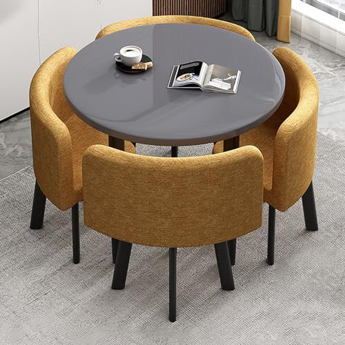 Modernes Bürotisch und Stuhl-Set mit rundem Corporate Couchtisch und Konferenztisch, 70 cm, E2