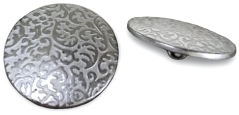 10 Stück silber Knöpfe aus Metall florales Muster Ösenknöpfe 18mm oder 22mm (18mm)