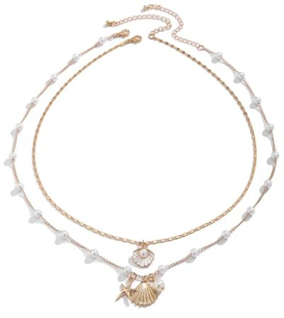 ZORVUJI Collar de Conchas para Mujer Choker Boho Joyería Collar Verano Mujer con Conchas Blancas