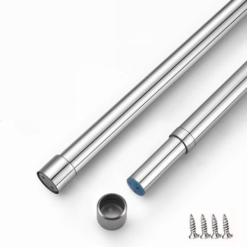 Wardrobe Rail, 31-52cm Wardrobe Hanging Rail, Wardrobe Rails and Fittings Adjustable, Stainless Steel Clothes Hanging Pole for Wardrobe (31-52cm/12-20inch)