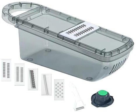 Rotolamento vegetale manuale - Affettatrice di verdure 5x10cm, tagliapatate, grattugia con contenitore di stoccaggio | Gadget da cucina per patate cipolle CUCUBBER