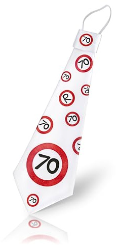 Tiwoca Geschenk Geburtstag – rot-weiße Krawatte mit Verkehrsschild-Optik