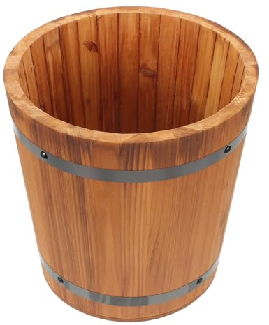 Angoily Boîte de Rangement Riz Bois Naturel Seau Bois Multifonctionnel pour Stockage Céréales Farine et Grains Conteneur Cuisine Élégant et Pratique pour Organiser Garde-manger et