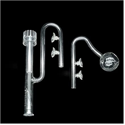 1pc Aquarium Lily Pipe Set - Acrylic & Glass Inflow/Outflow Skimmer for Fish Tanks - Improve Water Flow & Plant Growth(V-Set13mm)