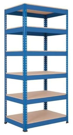 Horison Industries 6 Tier Garage Shelving Units 1980x915x1220mm, Blue Heavy Duty Metal Shelving Unit for Storage, 6 Tier Chipboard Garage Storage Shelves for Shed and Van, Racking Metal Shelf Unit