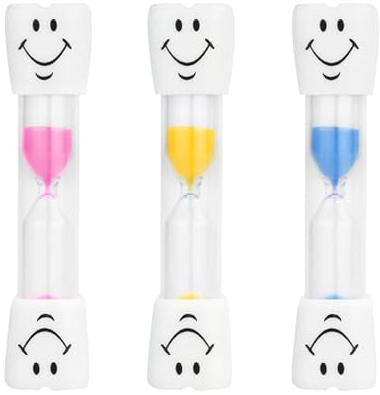 3 unidades de reloj de arena con temporizador Smiley, reloj de arena para niños, 3 minutos, para cepillarse los dientes, temporizador de cuenta atrás para cepillarse los dientes, juegos, cocinar