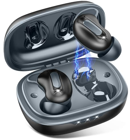 Wireless Earbuds, Mini Sleep Earbuds ANC Bluetooth 5.4 Headphones In Ear with ENC Noise Cancelling Mic, 48H Playtime Sleep Headphones Design for Side Sleeper, HiFi Stereo IP7 Ear Buds Frosted Black