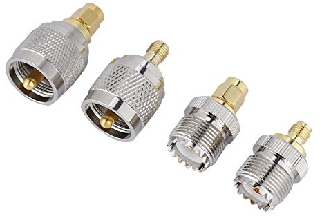 GOWENIC UHF Till SMA Koaxialadapter 4-pack |SMA Hane Honanslutningssats för Antenner Trådlös LAN Wi-Fi-radio