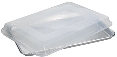 Nordic Ware Naturals - Media hoja con tapa, bandeja de aluminio para hornear con conductividad térmica superior, utensilios para hornear de alta calidad, fabricados en los Estados Unidos, color