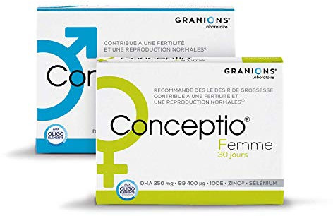 DUO CONCEPTIO HOMME & FEMME | Fertilités masculine et féminine | Contribue à la fertilité et la reproduction du couple | Vitamines, Acides aminés, DHA, Oligoéléments | Programme de 30 jours