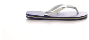 Havaianas - Brasil Logo, Iconic, Comfortable and Durable Flip-Flops, Straps with Brazilian Flag and Non-Slip Sole with Colourful Stripes, Adults Unisex, Marine Blue, 3.5/4