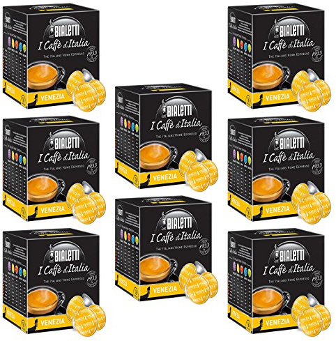 Lot de 128 capsules à café Bialetti pour Mokona Mokissima, Tasse très diva cœur - Venise
