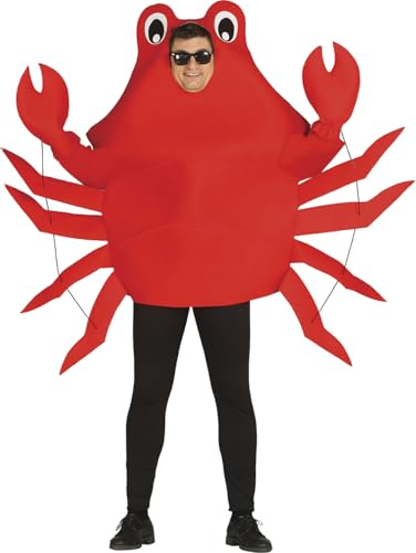 FIESTAS GUIRCA | Disfraz de Cangrejo Adulto (52-54) - Traje y Guantes - Disfraz de Animal Marino para Halloween, Carnaval y Fiestas - Ideal para Adultos Unisex - Rojo