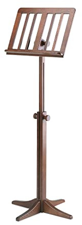K&M 116/1 Holz-Notenpult – Solides Buchenholz Nussbaumfarbe - Notenständer von 71,5 – 122,5 cm ausziehbar