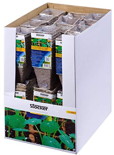 STOCKER Vasetto in Fibra di Torba Quadrato 8 x 8 x h8 cm