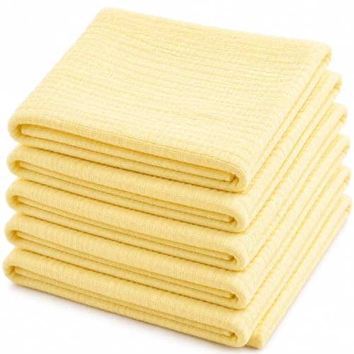 DuDu N Girlie Premium High Qualität Baby Musselintücher, Gelb, 6 Stück