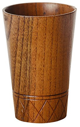 MagiDeal Handgefertigter Holzbecher, 1 Stück, Trinkgefäß aus Naturholz für Kaffee und Milch, umweltbewusste Geschenkidee, 7,8 x 11,5 cm