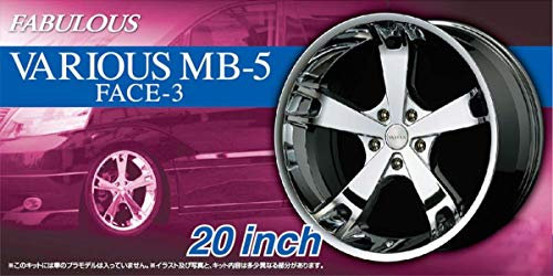1:24 Scale Aoshima Fabulous Various MB-5 Face 20inch Wheels & Tyre Set