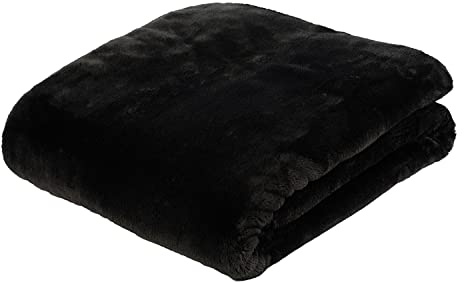 Gözze - Premium Cashmere-Feeling Wohn- und Kuscheldecke, 500 g/m², 130 x 170 cm - Schwarz