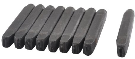 Aexit Schlagzahlen-Set, Stahl, Baumarkt für Holz, Ziffern 0 bis 8, 6 mm, Elektro- & Handwerkzeuge 9-teiliges Set