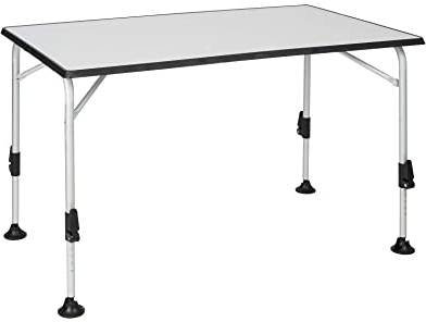 BERGER Ivalo 2 Campingtisch 115x70cm | Klapptisch höhenverstellbar Alu Camping Tisch Gartentisch klappbar | Falttisch Esstisch Balkon Garten Terrasse | grau