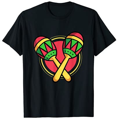 Musique Mexicaine Maracas Shaker Rumba Percussion Fiesta T-Shirt