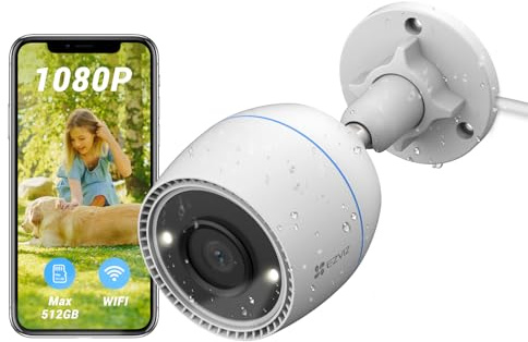 EZVIZ C3TN Telecamera di sicurezza esterna 1080P CCTV Wi-Fi Camera con visione notturna 30 m, rilevamento del movimento, impermeabile IP67, compatibile con Alexa, Google Home (C3TN 1080P)