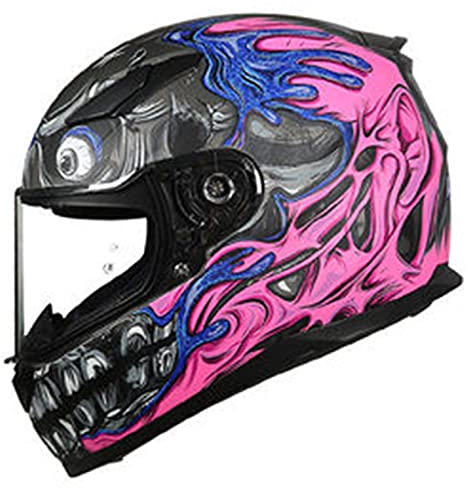 Modular-Helm Rollerhelm Erwachsener Herren & Damen Jet Helm Integralhelme Sturzhelm Flip-Up Motorradhelm Klapphelm Full-Face Motorcycle Helmet DOT/ECE-Zertifizierung Mopedhelm,Pink 2,M